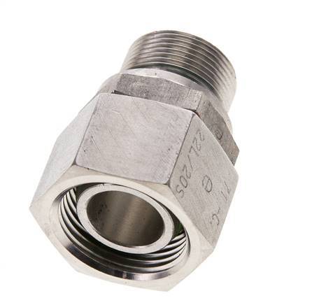 22L & M26x1.5 Stainless Steel Straight Swivel with Male Threads 160 bar FKM O-ring Sealing Cone Adjustable ISO 8434-1