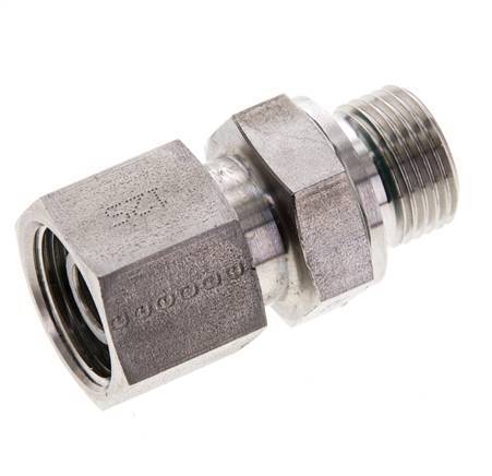 12S & M18x1.5 Stainless Steel Straight Swivel with Male Threads 630 bar FKM O-ring Sealing Cone Adjustable ISO 8434-1