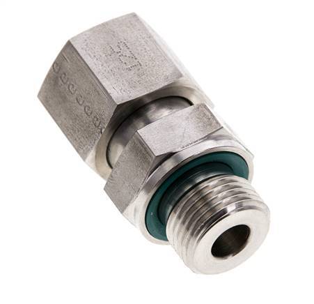 12S & M18x1.5 Stainless Steel Straight Swivel with Male Threads 630 bar FKM O-ring Sealing Cone Adjustable ISO 8434-1