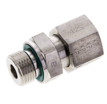 12S & M18x1.5 Stainless Steel Straight Swivel with Male Threads 630 bar FKM O-ring Sealing Cone Adjustable ISO 8434-1