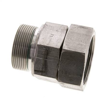 38S & M48x2 Stainless Steel Straight Swivel with Male Threads 315 bar FKM O-ring Sealing Cone Adjustable ISO 8434-1