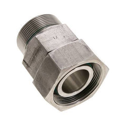 38S & M48x2 Stainless Steel Straight Swivel with Male Threads 315 bar FKM O-ring Sealing Cone Adjustable ISO 8434-1