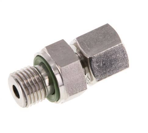 8L & G1/4'' Stainless Steel Straight Swivel with Male Threads 315 bar FKM Adjustable ISO 8434-1