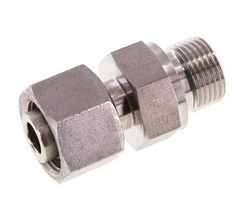12L & G3/8'' Stainless Steel Straight Swivel with Male Threads 315 bar FKM Adjustable ISO 8434-1