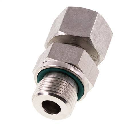 12L & G3/8'' Stainless Steel Straight Swivel with Male Threads 315 bar FKM Adjustable ISO 8434-1