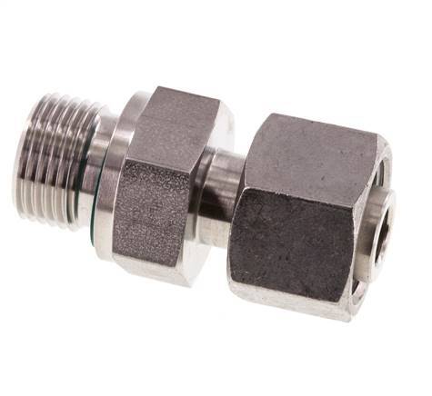 12L & G3/8'' Stainless Steel Straight Swivel with Male Threads 315 bar FKM Adjustable ISO 8434-1