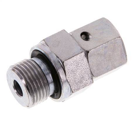 10L & G3/8'' Zink plated Steel Straight Swivel with Male Threads 315 bar NBR O-ring Sealing Cone Adjustable ISO 8434-1