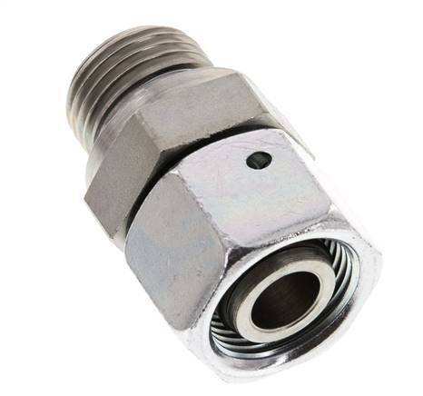 15L & G1/2'' Zink plated Steel Straight Swivel with Male Threads 315 bar NBR O-ring Sealing Cone Adjustable ISO 8434-1