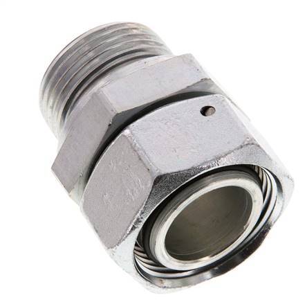 28L & G1'' Zink plated Steel Straight Swivel with Male Threads 160 bar NBR O-ring Sealing Cone Adjustable ISO 8434-1