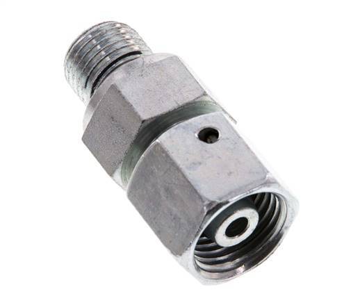 8S & G1/4'' Zink plated Steel Straight Swivel with Male Threads 630 bar NBR O-ring Sealing Cone Adjustable ISO 8434-1