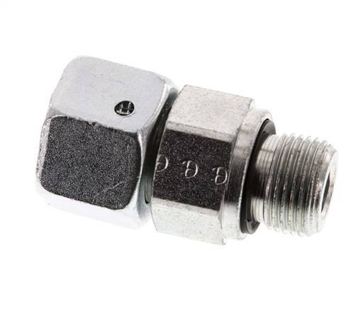 12S & G3/8'' Zink plated Steel Straight Swivel with Male Threads 630 bar NBR O-ring Sealing Cone Adjustable ISO 8434-1