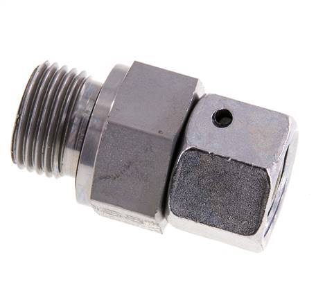 12S & G1/2'' Zink plated Steel Straight Swivel with Male Threads 630 bar NBR O-ring Sealing Cone Adjustable ISO 8434-1