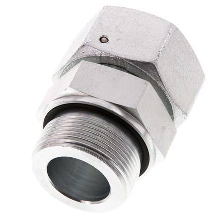 38S & G1-1/2'' Zink plated Steel Straight Swivel with Male Threads 315 bar NBR O-ring Sealing Cone Adjustable ISO 8434-1