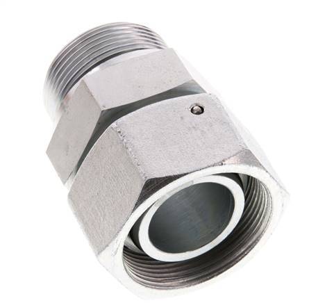 38S & G1-1/2'' Zink plated Steel Straight Swivel with Male Threads 315 bar NBR O-ring Sealing Cone Adjustable ISO 8434-1