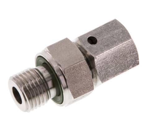8L & G1/4'' Stainless Steel Straight Swivel with Male Threads 315 bar FKM O-ring Sealing Cone Adjustable ISO 8434-1