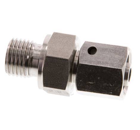 8L & G1/4'' Stainless Steel Straight Swivel with Male Threads 315 bar FKM O-ring Sealing Cone Adjustable ISO 8434-1