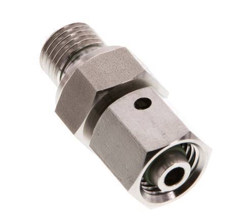 8L & G1/4'' Stainless Steel Straight Swivel with Male Threads 315 bar FKM O-ring Sealing Cone Adjustable ISO 8434-1