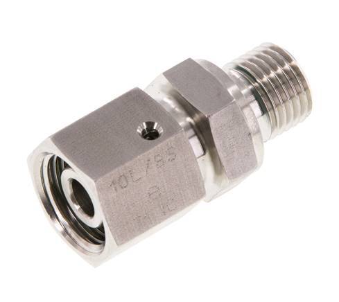 10L & G1/4'' Stainless Steel Straight Swivel with Male Threads 315 bar FKM O-ring Sealing Cone Adjustable ISO 8434-1