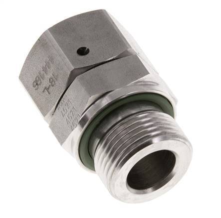18L & G3/4'' Stainless Steel Straight Swivel with Male Threads 315 bar FKM O-ring Sealing Cone Adjustable ISO 8434-1