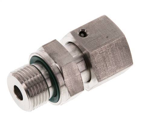 10S & G3/8'' Stainless Steel Straight Swivel with Male Threads 630 bar FKM O-ring Sealing Cone Adjustable ISO 8434-1