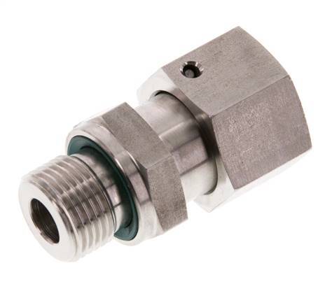 12S & G3/8'' Stainless Steel Straight Swivel with Male Threads 630 bar FKM O-ring Sealing Cone Adjustable ISO 8434-1