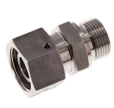 16S & G1/2'' Stainless Steel Straight Swivel with Male Threads 400 bar FKM O-ring Sealing Cone Adjustable ISO 8434-1