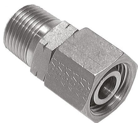 35L & 1-1/4'' NPT Stainless Steel Straight Swivel with Male Threads 160 bar Adjustable ISO 8434-1