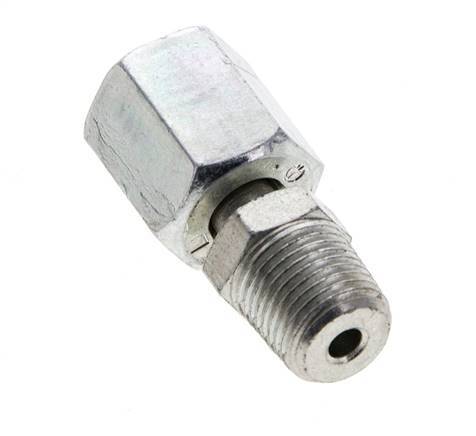 6L & 1/8'' NPT Zink plated Steel Straight Swivel with Male Threads 315 bar Adjustable ISO 8434-1