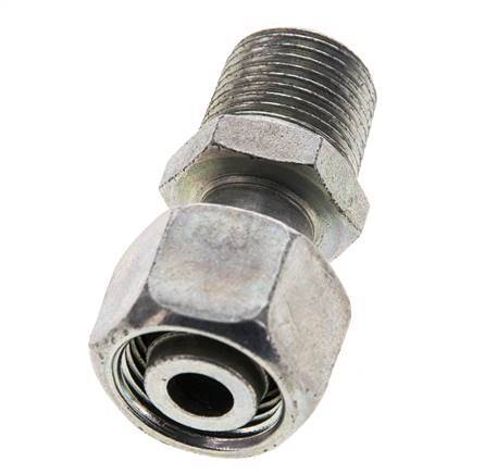 12L & 3/8'' NPT Zink plated Steel Straight Swivel with Male Threads 315 bar Adjustable ISO 8434-1