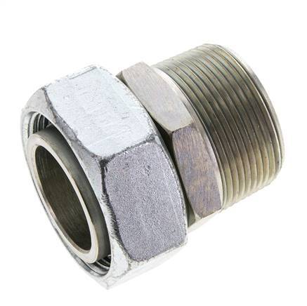 42L & 1-1/2'' NPT Zink plated Steel Straight Swivel with Male Threads 160 bar Adjustable ISO 8434-1