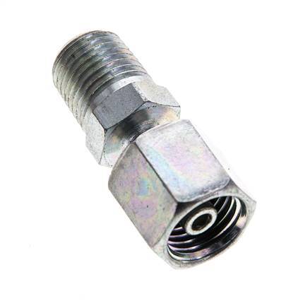 6S & 1/4'' NPT Zink plated Steel Straight Swivel with Male Threads 630 bar Adjustable ISO 8434-1