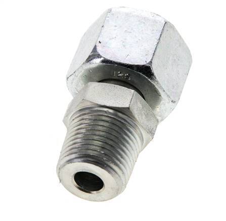 12S & 3/8'' NPT Zink plated Steel Straight Swivel with Male Threads 630 bar Adjustable ISO 8434-1