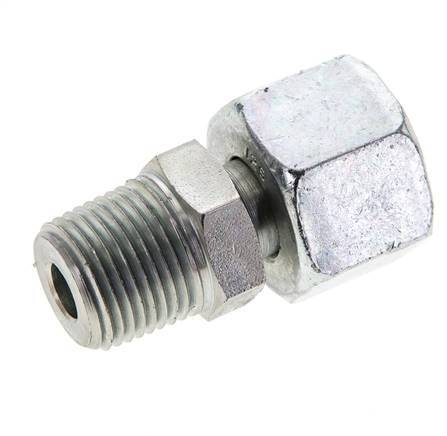 12S & 3/8'' NPT Zink plated Steel Straight Swivel with Male Threads 630 bar Adjustable ISO 8434-1