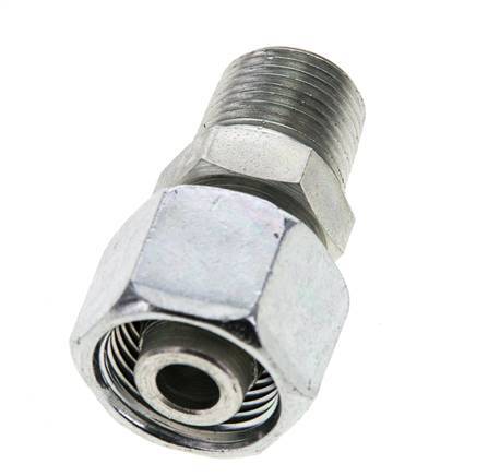 12S & 3/8'' NPT Zink plated Steel Straight Swivel with Male Threads 630 bar Adjustable ISO 8434-1