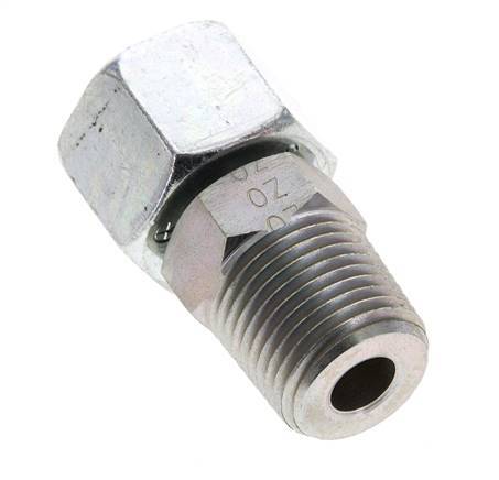 14S & 1/2'' NPT Zink plated Steel Straight Swivel with Male Threads 630 bar Adjustable ISO 8434-1