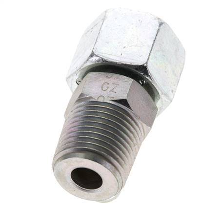 14S & 1/2'' NPT Zink plated Steel Straight Swivel with Male Threads 630 bar Adjustable ISO 8434-1