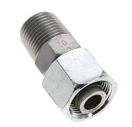 14S & 1/2'' NPT Zink plated Steel Straight Swivel with Male Threads 630 bar Adjustable ISO 8434-1