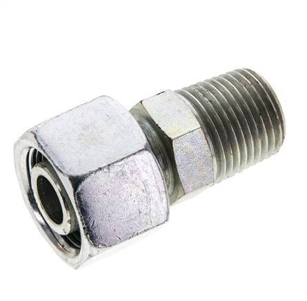 16S & 1/2'' NPT Zink plated Steel Straight Swivel with Male Threads 400 bar Adjustable ISO 8434-1