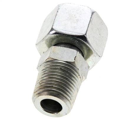 16S & 1/2'' NPT Zink plated Steel Straight Swivel with Male Threads 400 bar Adjustable ISO 8434-1