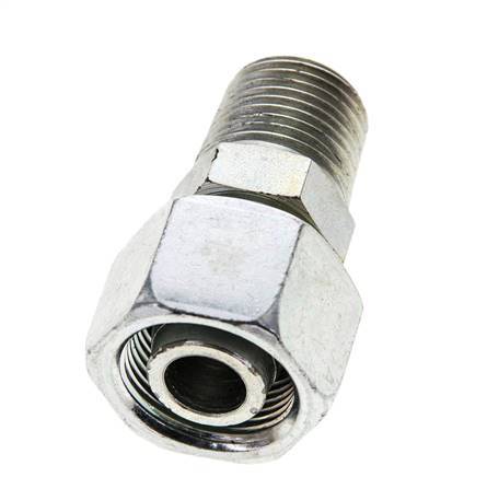 16S & 1/2'' NPT Zink plated Steel Straight Swivel with Male Threads 400 bar Adjustable ISO 8434-1