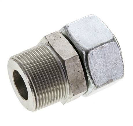 30S & 1-1/4'' NPT Zink plated Steel Straight Swivel with Male Threads 400 bar Adjustable ISO 8434-1