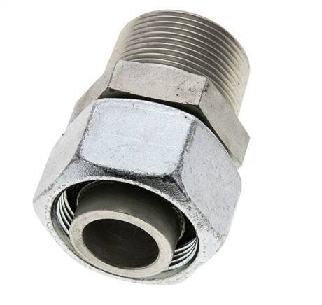 30S & 1-1/4'' NPT Zink plated Steel Straight Swivel with Male Threads 400 bar Adjustable ISO 8434-1