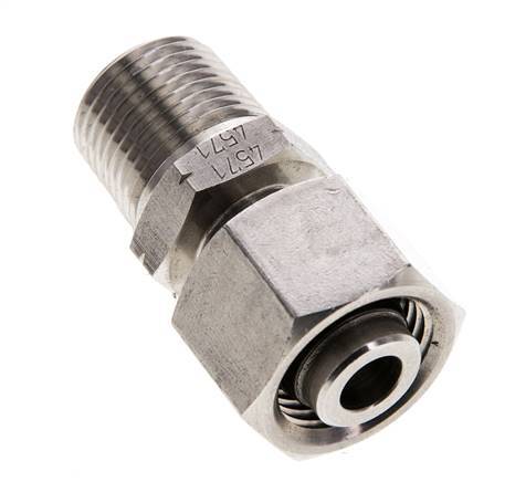 12L & 3/8'' NPT Stainless Steel Straight Swivel with Male Threads 315 bar Adjustable ISO 8434-1