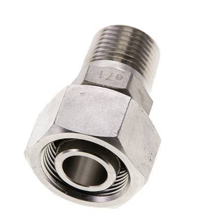 18L & 1/2'' NPT Stainless Steel Straight Swivel with Male Threads 315 bar Adjustable ISO 8434-1