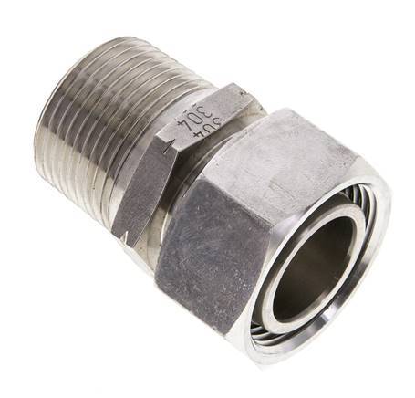 28L & 1'' NPT Stainless Steel Straight Swivel with Male Threads 160 bar Adjustable ISO 8434-1