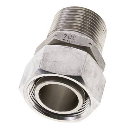 28L & 1'' NPT Stainless Steel Straight Swivel with Male Threads 160 bar Adjustable ISO 8434-1