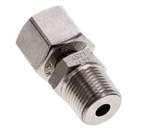 10S & 3/8'' NPT Stainless Steel Straight Swivel with Male Threads 630 bar Adjustable ISO 8434-1