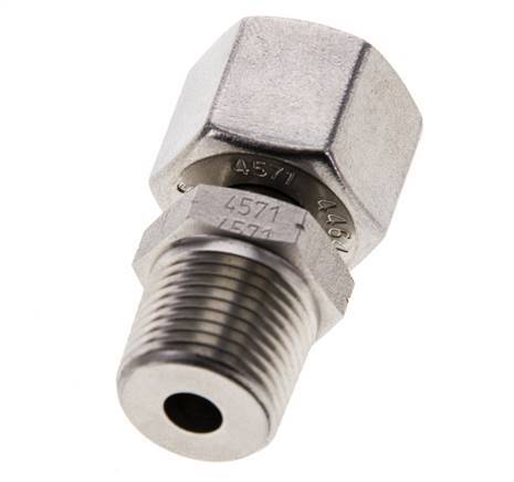 10S & 3/8'' NPT Stainless Steel Straight Swivel with Male Threads 630 bar Adjustable ISO 8434-1