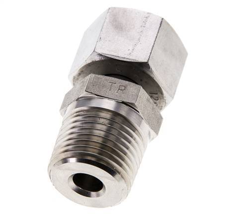 12S & 1/2'' NPT Stainless Steel Straight Swivel with Male Threads 630 bar Adjustable ISO 8434-1