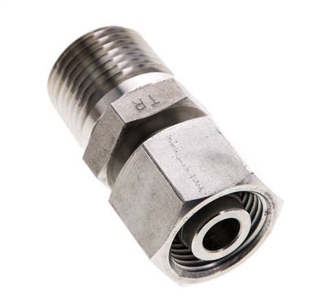 12S & 1/2'' NPT Stainless Steel Straight Swivel with Male Threads 630 bar Adjustable ISO 8434-1